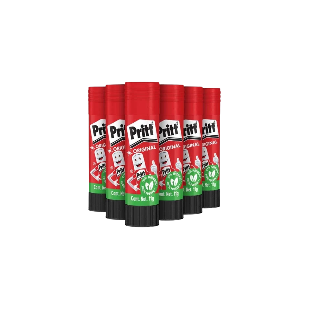 LÁPIZ ADHESIVO TRANSPARENTE PRITT BARRA DE 11GR PAQUETE CON 12 PIEZAS 2730242