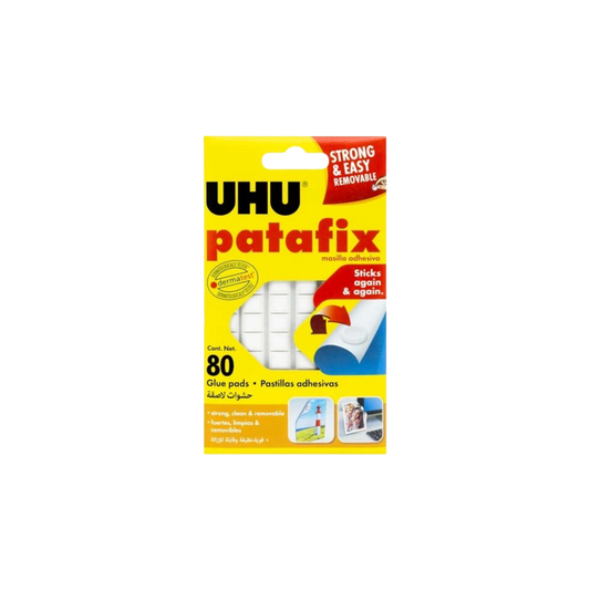 CUADROS ADHESIVOS REUSABLES MARCA UHU BLANCOS 80 PASTILLAS POR PAQUETE 9U 39125