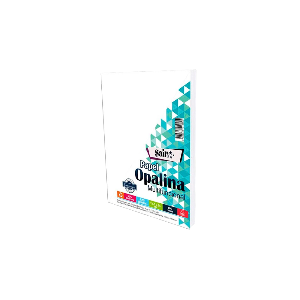 PAPEL OPALINA BLANCO OFICIO SAJOR 120GR RESMA CON 100 HOJAS 130653