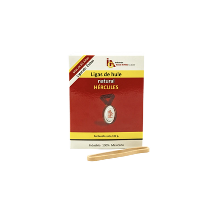 LIGAS DE HULE NATURAL HÉRCULES NO.33 COLOR BEIGE CAJA CON 100GR 7502220730239