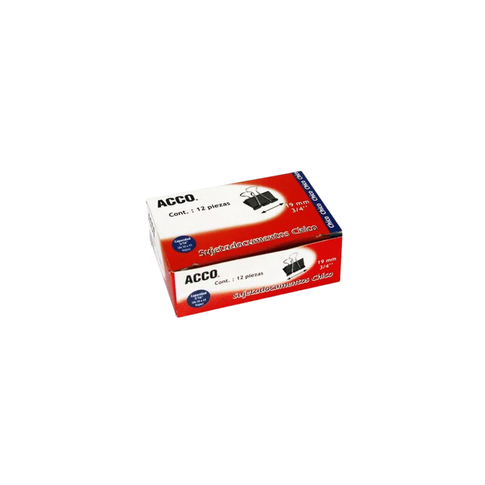 SUJETADOCUMENTOS CHICO ACCO CAPACIDAD DE HASTA 60 HOJAS CAJA CON 12 PIEZAS P2462