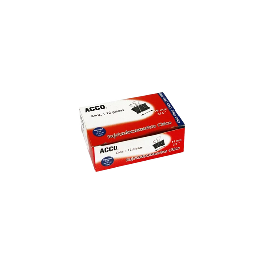 SUJETADOCUMENTOS CHICO ACCO CAPACIDAD DE HASTA 60 HOJAS CAJA CON 12 PIEZAS P2462