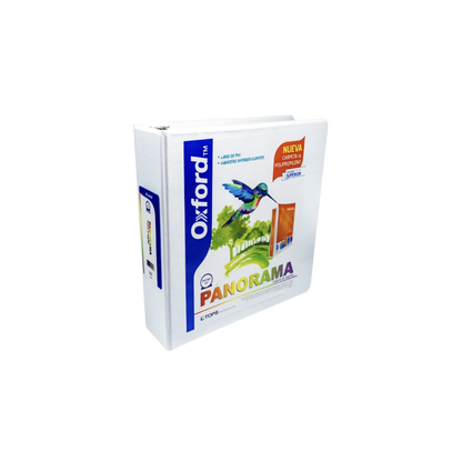 CARPETA DE CARTÓN PANORÁMICA BLANCA 2 PULGADAS OXFORD ARILLO EN O PARA 475 HOJAS TAMAÑO CARTA PP02004