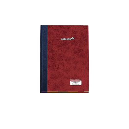 LIBRO FLORETE DIARIO MARCA ESTRELLA CON 192 HOJAS 1 PIEZA MEDIDAS 23.6 X 34.1 CM 0104