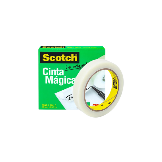 CINTA ADHESIVA MÁGICA MARCA SCOTCH MEDIDAS 18MM X 65M 1 PIEZA 70005052686