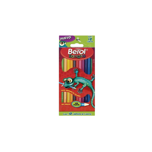 COLORES SURTIDOS DE MADERA REDONDOS BEROL ESCOLAR 12 PIEZAS 2107589