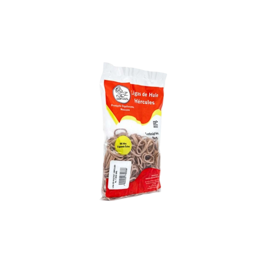 LIGAS DE HULE NATURAL HÉRCULES NO.10 COLOR BEIGE BOLSA CON 80GR 750222073033-8