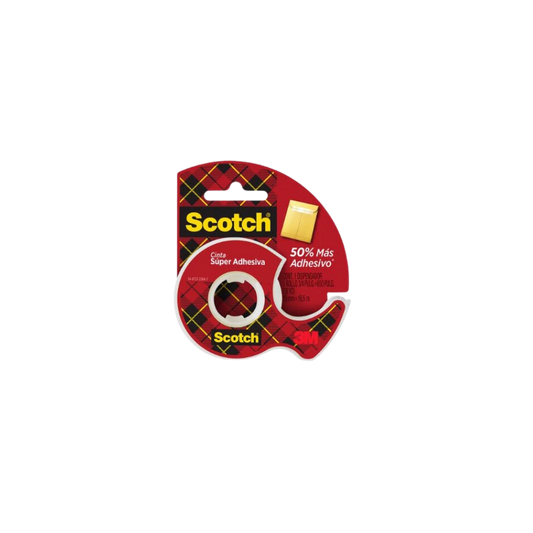 CINTA SUPER ADHESIVA TRANSPARENTE MARCA SCOTCH CON DISPENSADOR MEDIDA  19MM X 16.5M 1 PIEZA 70007064168S