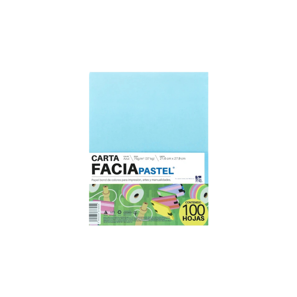 PAPEL BOND AZUL TAMAÑO CARTA COPAMEX 1 RESMA CON 100 HOJAS D2805075011A2SE