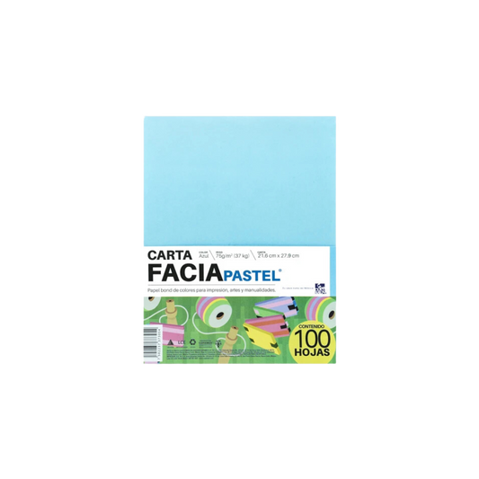 PAPEL BOND AZUL TAMAÑO CARTA COPAMEX 1 RESMA CON 100 HOJAS D2805075011A2SE
