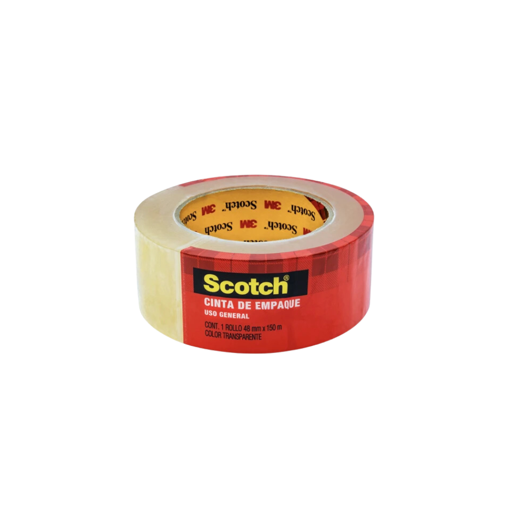 CINTA ADHESIVA TRANSPARENTE DE EMPAQUE MARCA SCOTCH MEDIDAS 48MM X 150M 1PIEZA MC500000948