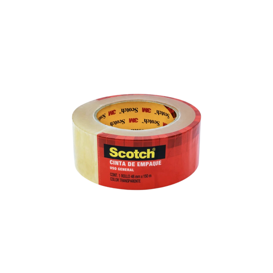 CINTA ADHESIVA TRANSPARENTE DE EMPAQUE MARCA SCOTCH MEDIDAS 48MM X 150M 1PIEZA MC500000948
