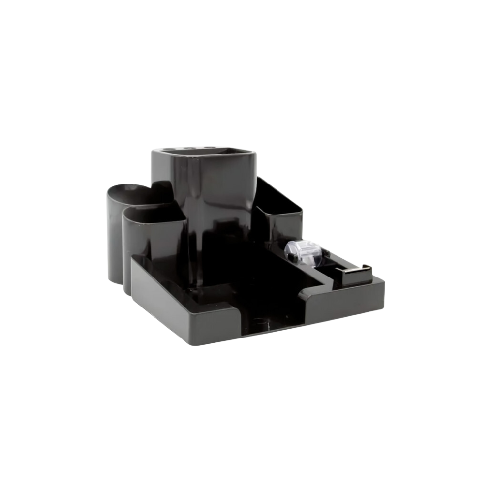 ORGANIZADOR DE ESCRITORIO RECTANGULAR NEGRO POLIESTIRENO MAE VARIAS DIVISIONES 23X8.3X25.5 CM