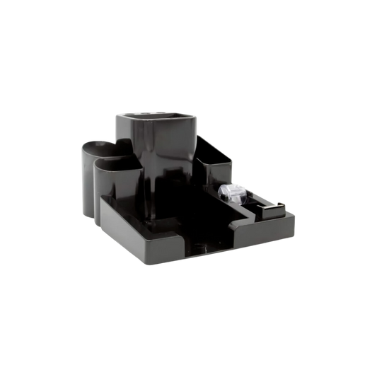 ORGANIZADOR DE ESCRITORIO RECTANGULAR NEGRO POLIESTIRENO MAE VARIAS DIVISIONES 23X8.3X25.5 CM