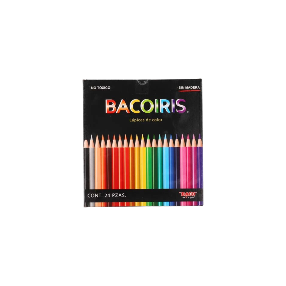 COLORES SURTIDOS BACO CUERPO DE RESINA CAJA CON 24 COLORES  LP003