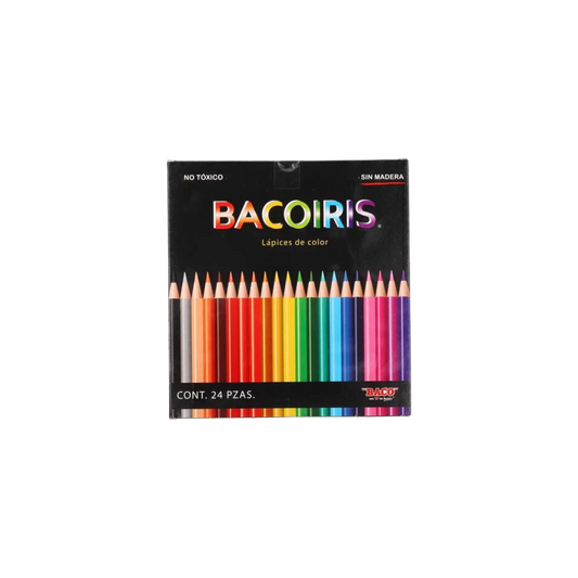 COLORES SURTIDOS BACO CUERPO DE RESINA CAJA CON 24 COLORES  LP003