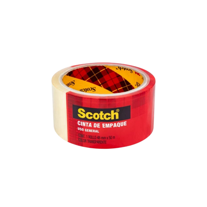 CINTA ADHESIVA TRANSPARENTE DE EMPAQUE MARCA SCOTCH MEDIDAS 48MM X 50M 1PIEZA MC500000872