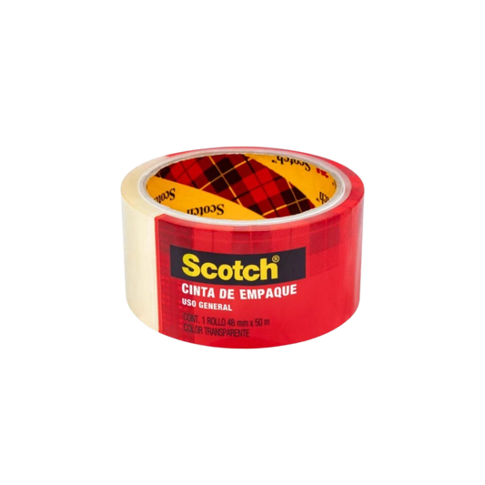 CINTA ADHESIVA TRANSPARENTE DE EMPAQUE MARCA SCOTCH MEDIDAS 48MM X 50M 1PIEZA MC500000872
