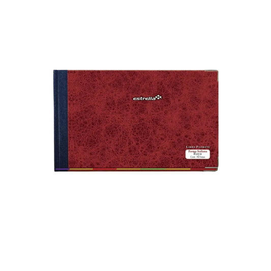 LIBRO FLORETE RAYADO MARCA ESTRELLA FORMA ITALIANA CON 192 HOJAS 1 PIEZA MEDIDAS 24 X 38.1 CM 0124