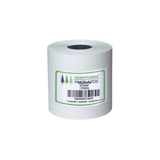 ROLLO PARA CALCULADORA BOND PINOS ALTOS BLANCO 57 MM X 60 MTS CAJA CON 50 PIEZAS RB5760