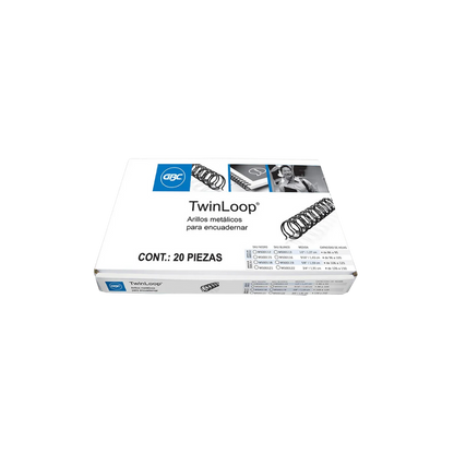 GUSANO DE ARILLO METÁLICO COLOR NEGRO GBC DE 7/8 PULGADA PARA 151 A 180 HOJAS PAQUETE CON 20 PIEZAS M500124