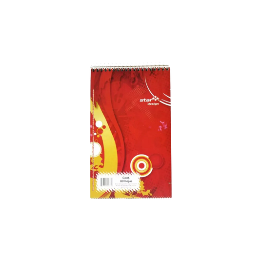 CUADERNO TAQUIGRAFÍA LARGO RAYA MARCA ESTRELLA 80 HOJAS ESPIRAL SENCILLO EN LA PARTE SUPERIOR 0035