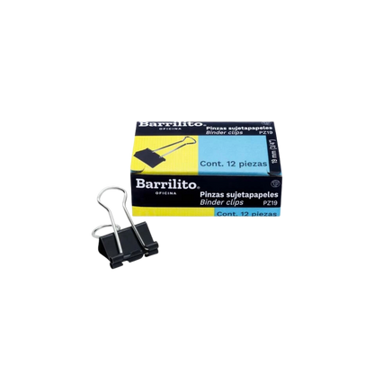 SUJETADOCUMENTOS CHICO BARRILITO CAPACIDAD DE HASTA 60 HOJAS CAJA CON 12 PIEZAS PZ19