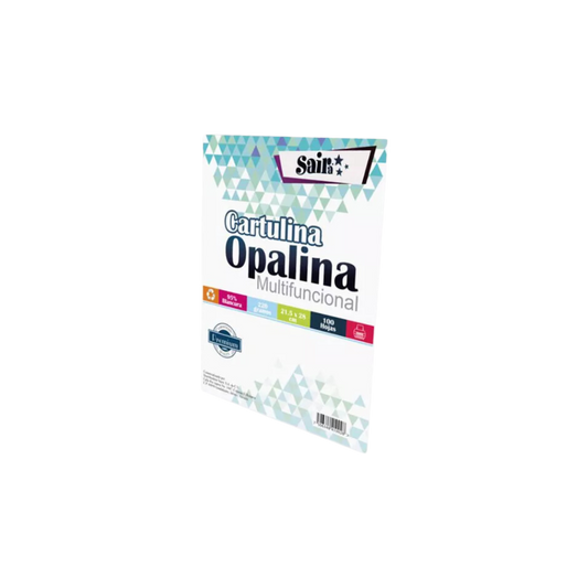 CARTULINA OPALINA BLANCO CARTA SAJOR 220GR PAQUETE CON 100 HOJAS 130501