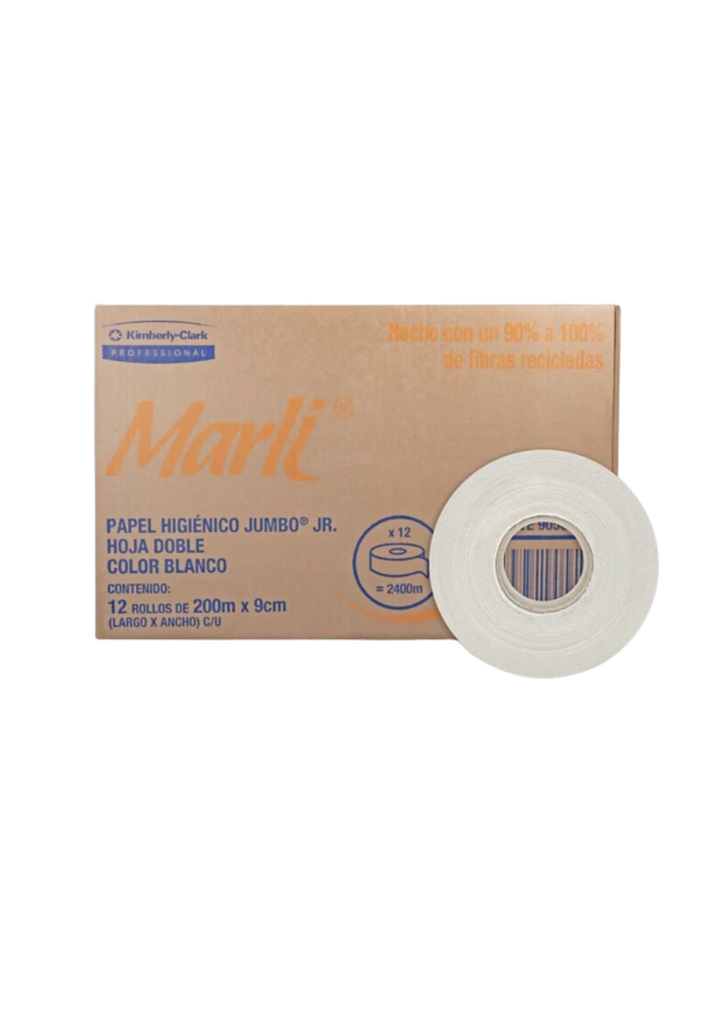 PAPEL HIGIÉNICO JR MARLI BLANCO DOBLE 200 M X 9 CM 12 PIEZAS CÓDIGO: 90509