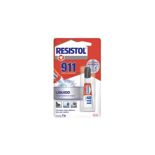 PEGAMENTO INSTANTÁNEO HENKEL RESISTOL 911 COLOR TRANSPARENTE 2 GR 2445405