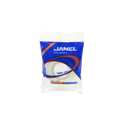 CINTA ADHESIVA CORTE FÁCIL JANEL 255 TRANSPARENTE DE 18 MM X 33 M 1 PZA