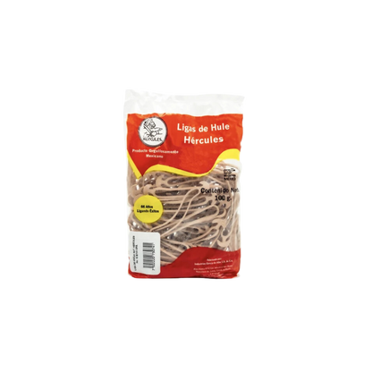 LIGAS DE HULE NATURAL HÉRCULES NO.64 COLOR NATURAL BOLSA CON 100GR LNB100-64