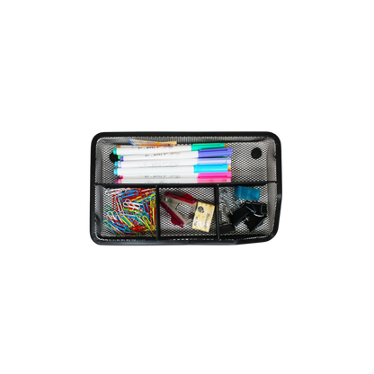 ORGANIZADOR DE ESCRITORIO RECTANGULAR NEGRO METAL MAE VARIAS DIVISIONES 27 X 16 X 4.6 CM ORM-4
