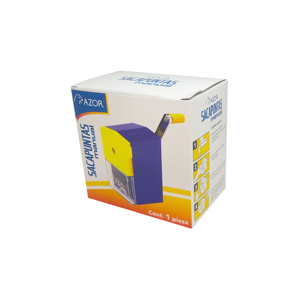 SACAPUNTAS PLÁSTICO MANUAL AZOR 1 PIEZA 308.305A