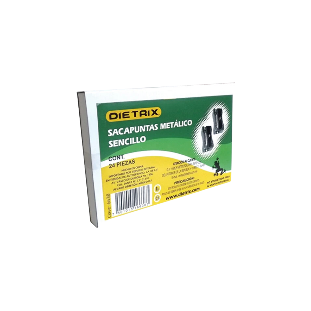 SACAPUNTAS METÁLICO MANUAL DIETRIX CAJA 24 CON PIEZAS 6638
