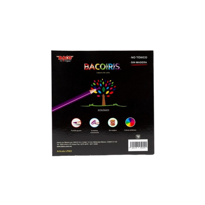 COLORES SURTIDOS BACO CUERPO DE RESINA CAJA CON 24 COLORES  LP003