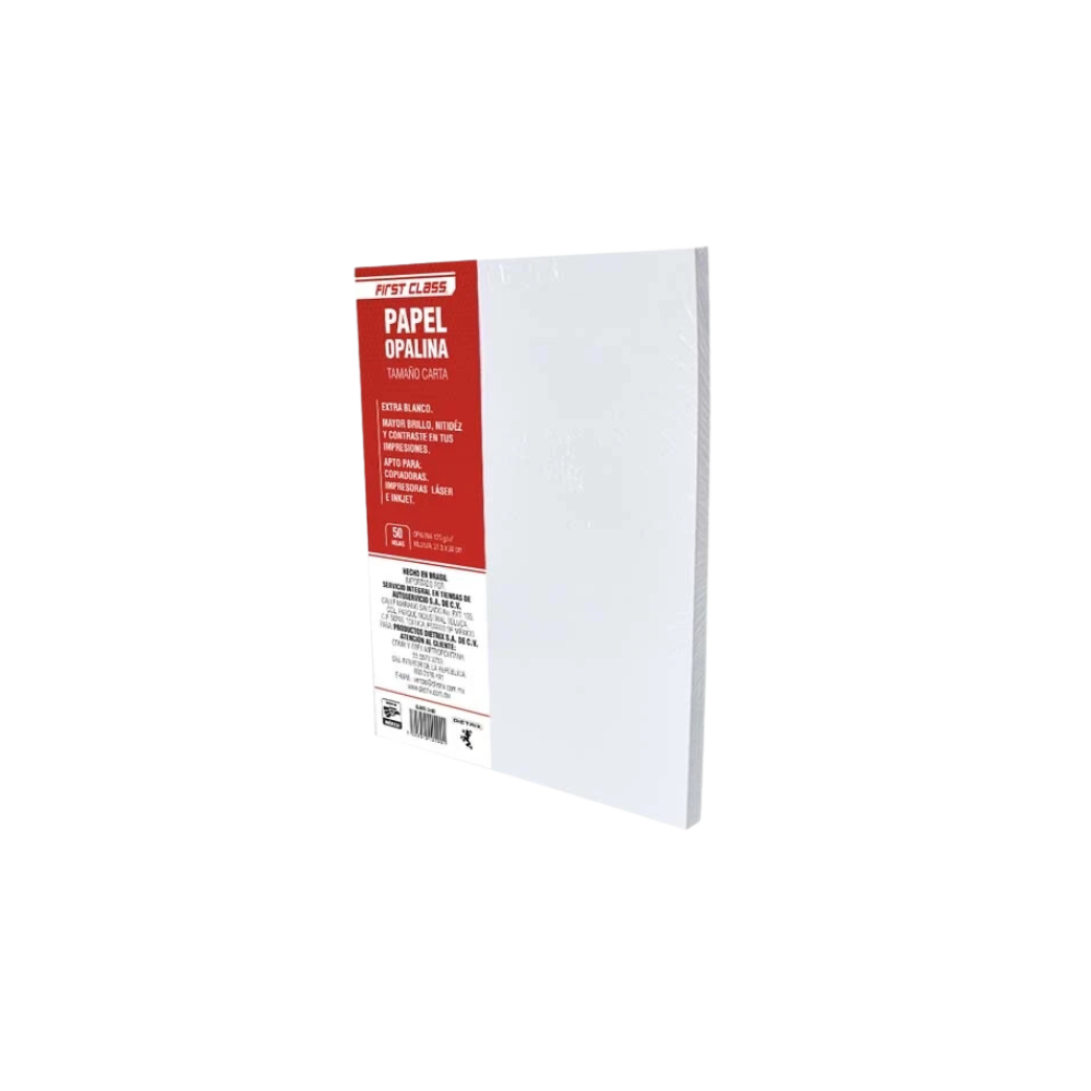 PAPEL OPALINA BLANCO CARTA FIRTS CLASS (DIETRIX) 125GR RESMA CON 50 HOJAS 2490