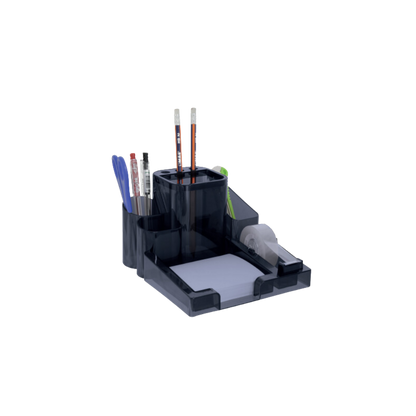 ORGANIZADOR DE ESCRITORIO RECTANGULAR NEGRO POLIESTIRENO MAE VARIAS DIVISIONES 23X8.3X25.5 CM