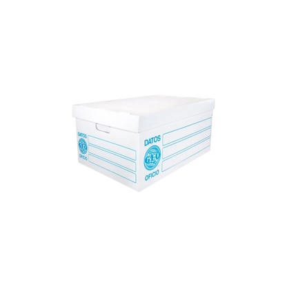 CAJA DE PLÁSTICO BLANCO PARA ARCHIVO TAMAÑO OFICIO CON TAPA MARCA GEO 1 PIEZA 1000013