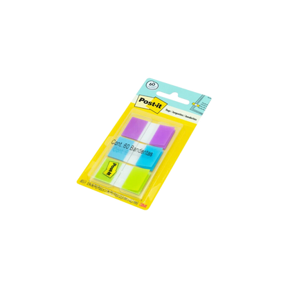 BANDERITAS POST-IT 3 COLORES PAQUETE CON 60 BANDERITAS MEDIDAS 2.3 x 4.3 CM 70071493244