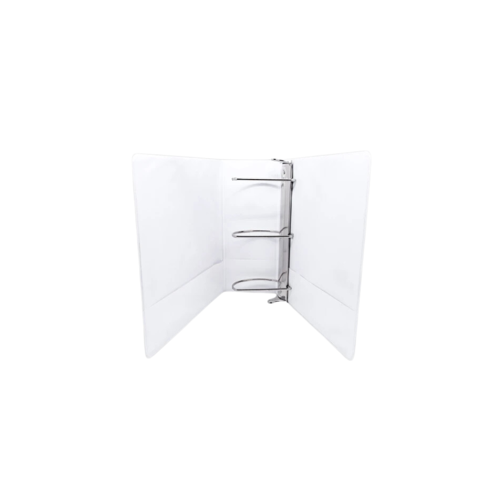 CARPETA DE VINIL PANORÁMICA BLANCA 4 PULGADAS KYMA ARILLO EN D PARA 850 HOJAS TAMAÑO CARTA CPKCBHD-400-BCA
