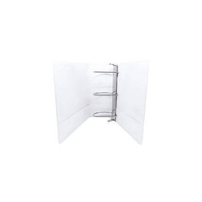 CARPETA DE VINIL PANORÁMICA BLANCA 4 PULGADAS KYMA ARILLO EN D PARA 850 HOJAS TAMAÑO CARTA CPKCBHD-400-BCA