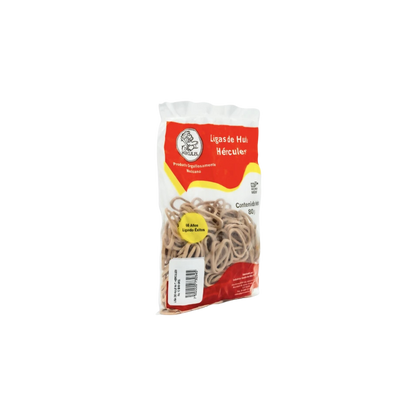 LIGAS DE HULE NATURAL HÉRCULES NO.12 COLOR BEIGE BOLSA CON 80GR 750222073034-5v