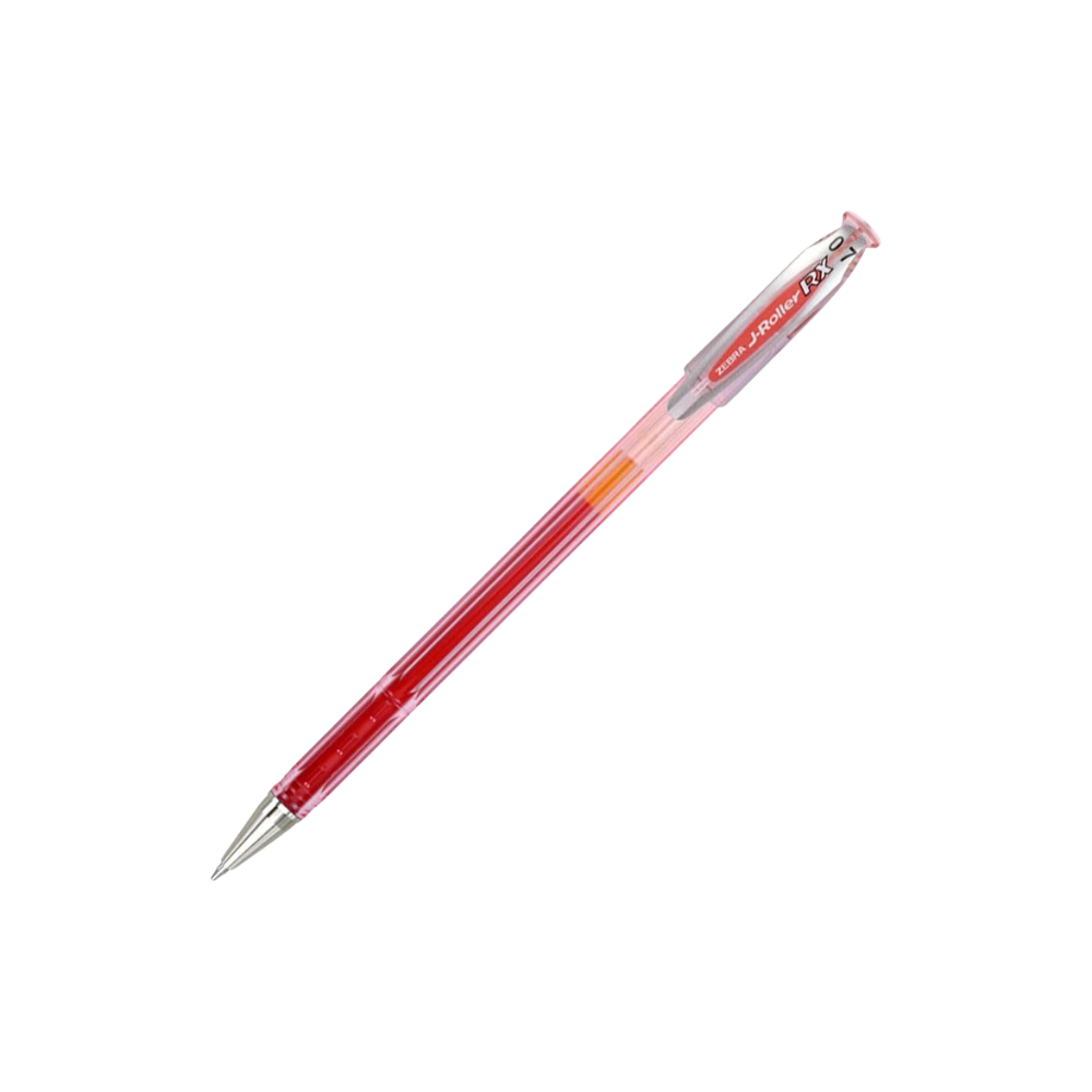 BOLÍGRAFO TINTA GEL ZEBRA J ROLLER RX PUNTO MEDIANO 0.7MM ROJA CAJA CON 12 PIEZAS 8002