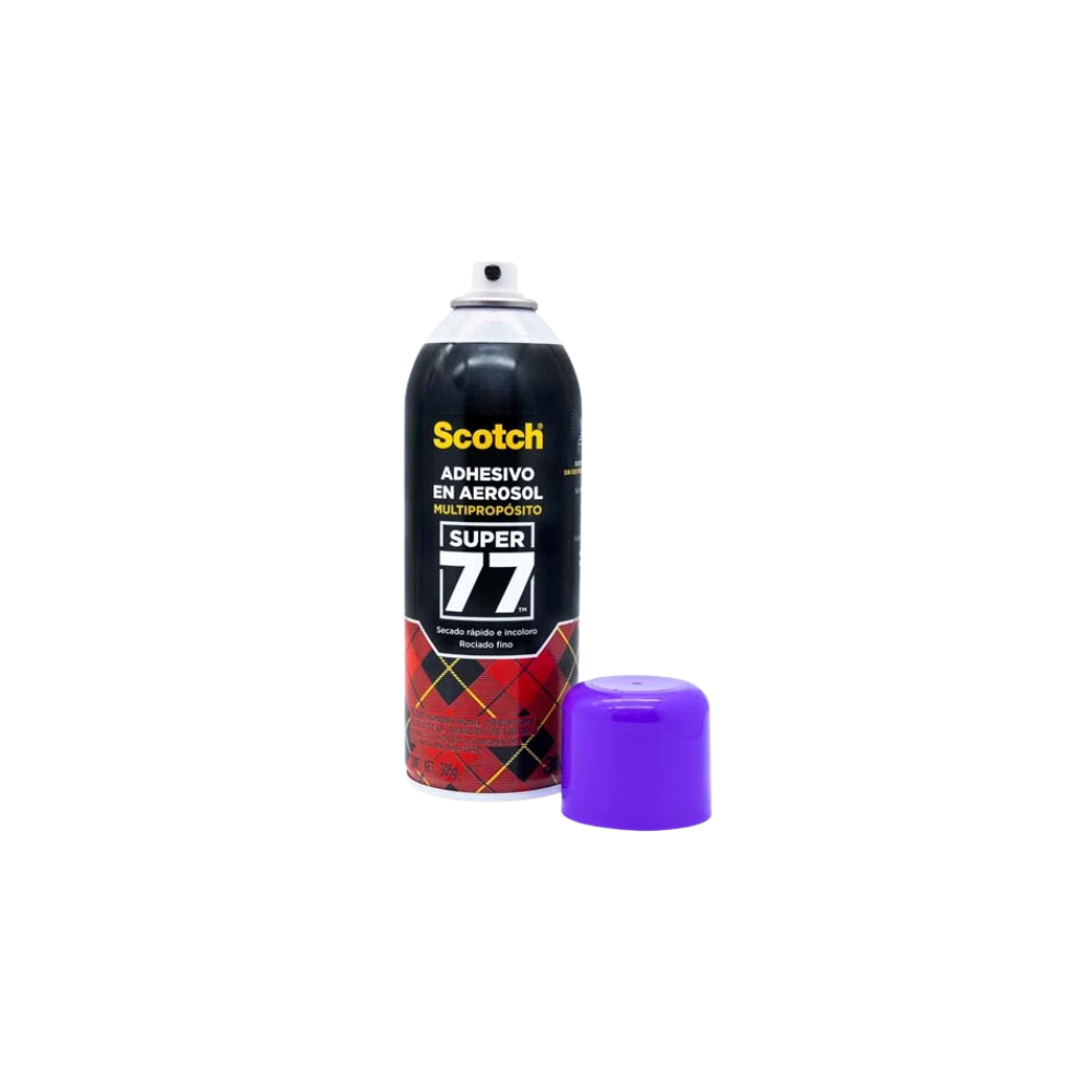ADHESIVO EN AEROSOL SCOTCH SUPER 77 TRANSPARENTE DE ALTA ADHESIÓN 305GR 1PIEZA 70007071742
