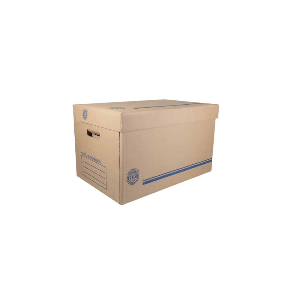 CAJA DE CARTÓN PARA ARCHIVO TAMAÑO CARTA REGISTRADOR GEO 1 PIEZA 1000005
