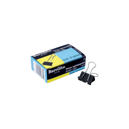 SUJETADOCUMENTOS CHICO BARRILITO CAPACIDAD DE HASTA 60 HOJAS CAJA CON 12 PIEZAS PZ19