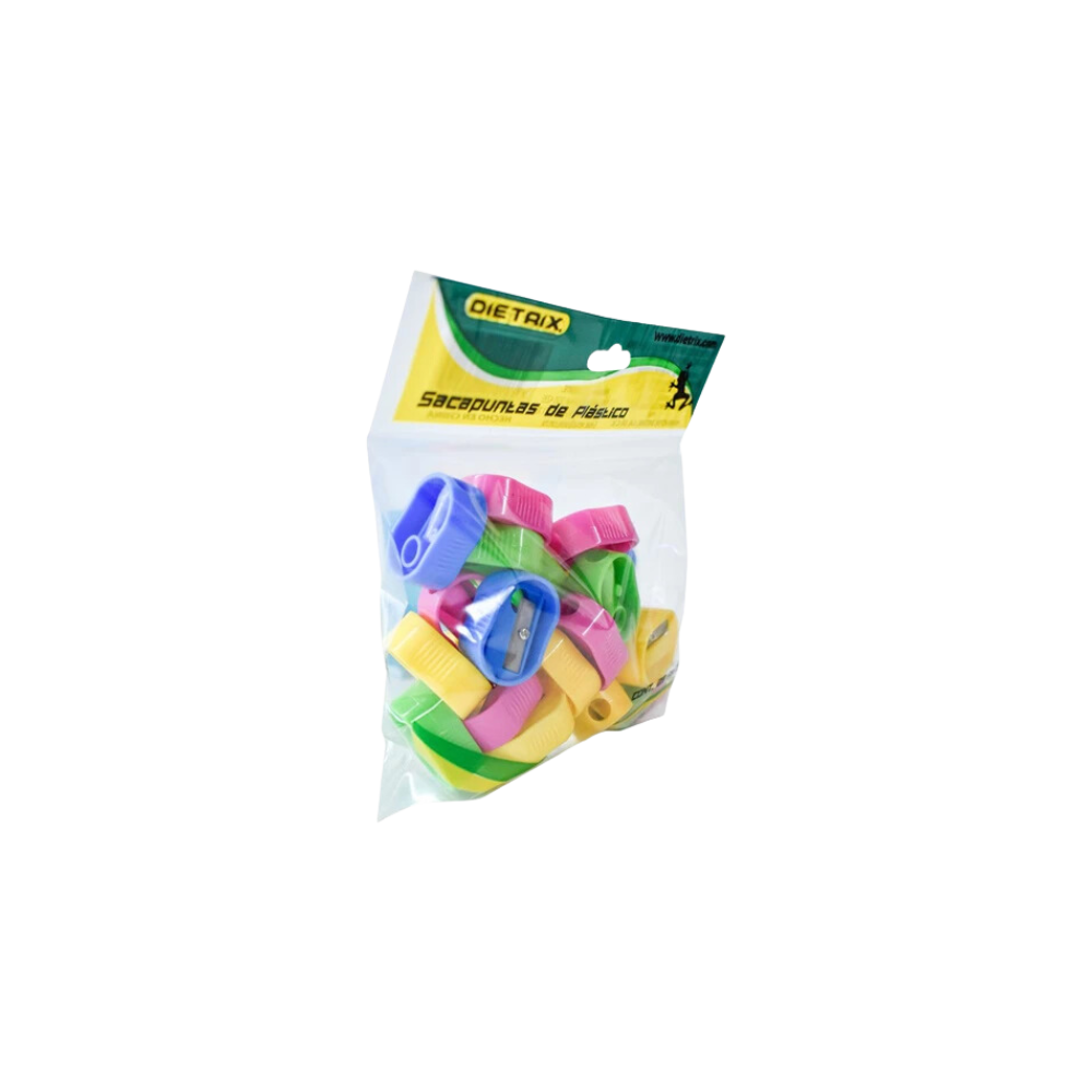SACAPUNTAS PLÁSTICO MANUAL DIETRIX BOLSA CON 25 PIEZAS 9579