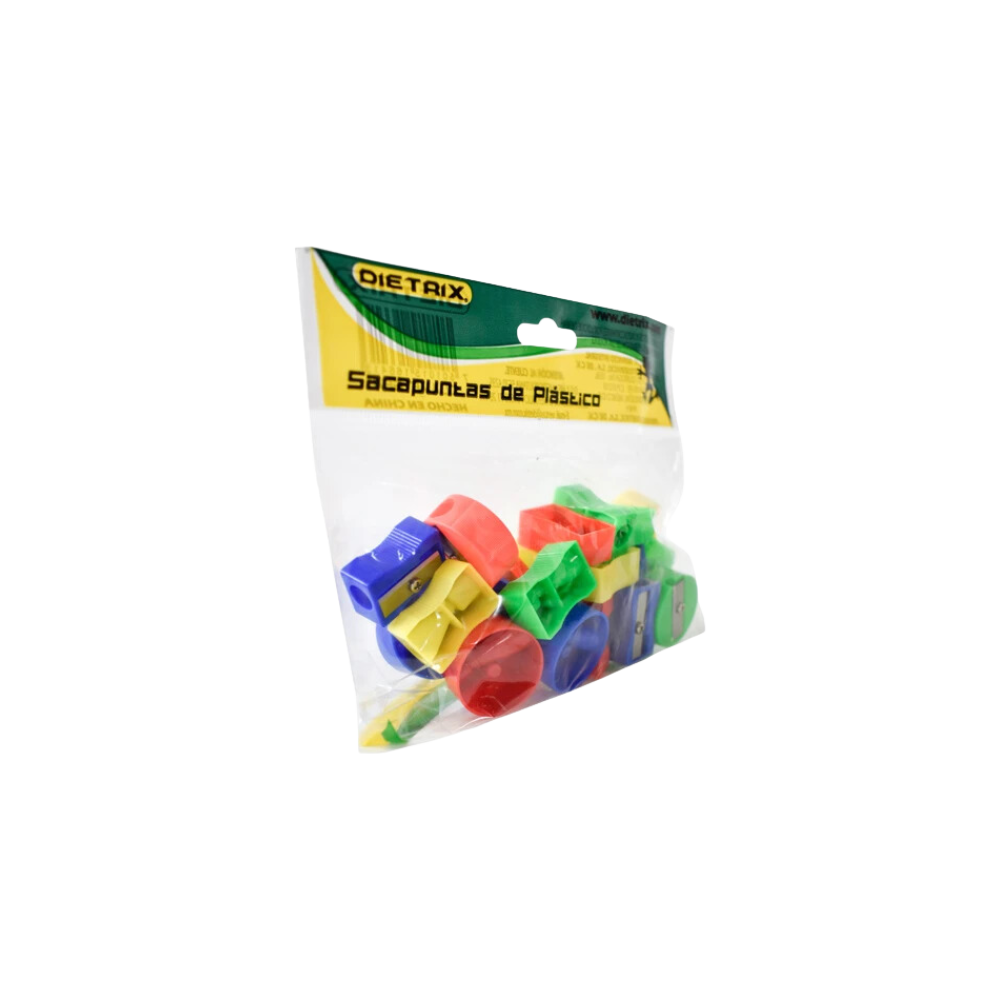 SACAPUNTAS PLÁSTICO MANUAL DIETRIX BOLSA CON 25 PIEZAS 6641