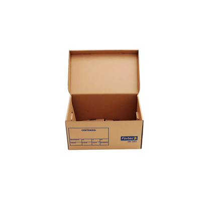 CAJA PARA ARCHIVO FORTEC TIPO BAÚL CON TAPA INTEGRADA DE CARTÓN TAMAÑO CARTA CAM-CARTA